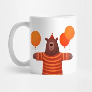 Funny bear with party ballons Mug